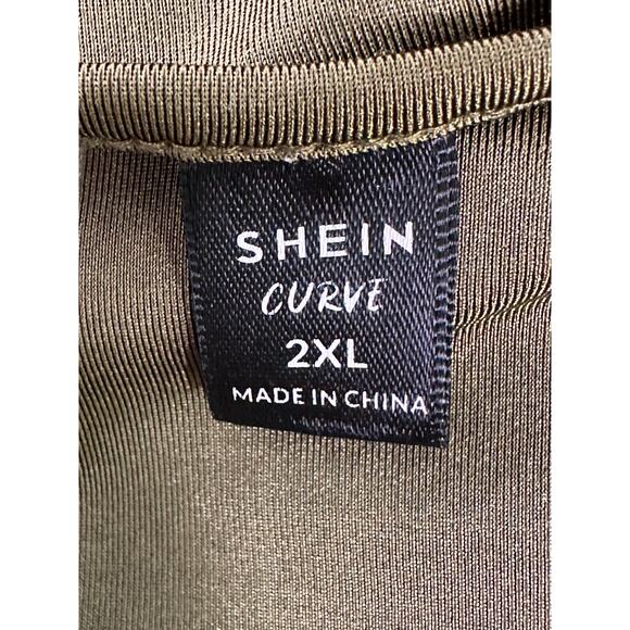 Shein green long sleeves front tie crop top Size 2XL - Picture 3 of 10